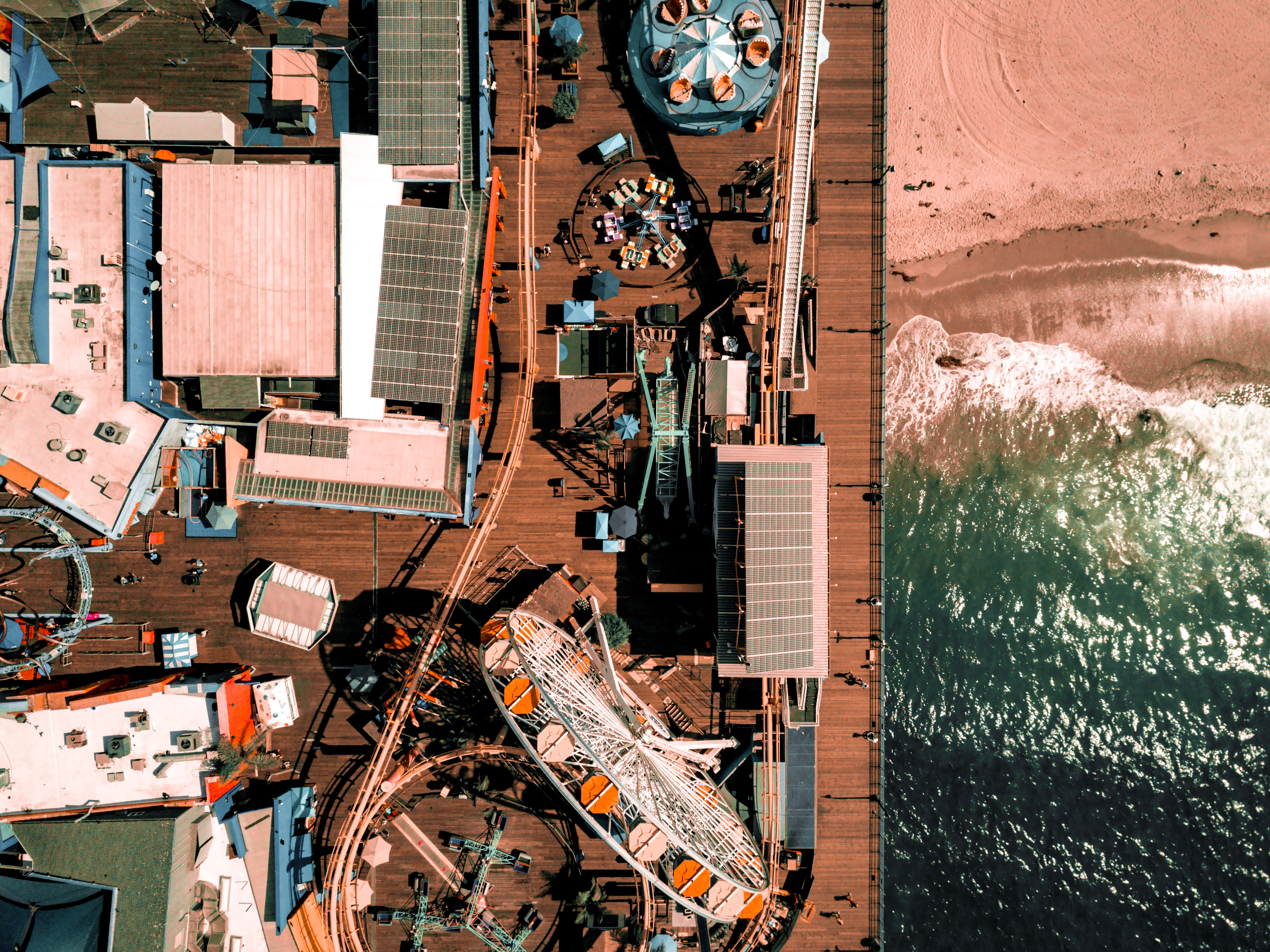 Aerial view of shipping port